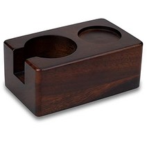 OLBET 탬핑 스테이션 에스프레소 탬퍼 홀더 - 소박한 바리스타 도구 - 원목 - 완벽한 커피 에스프레소 머신 액세서리 - 54mm 탬퍼용 멋진 커피 탬퍼 스탠드 및 포터필터