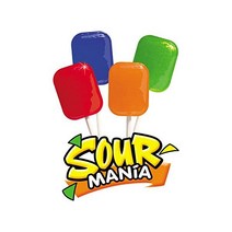 Yummy Lix 맛있는 Sour Mania Gourmet 막대사탕 24개 팩, 사워매니아