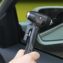 비상상황 탈출용 안전 차량용 다기능 망치 소방용품 견인로프 생존배낭 구난작업 사고대비, 블랙