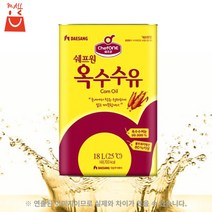 쉐프원 옥수수유 18L 업소용 대용량 저가 식용유 말통