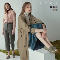 [에코에]여성용 소가죽 배색스티치 드라이빙슈즈