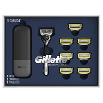 Gillette 프로글라이드 쉴드 남성용 면도기 리필 면도날 8개 및 케이스 포함 프리미엄 에디션 기프트 세트