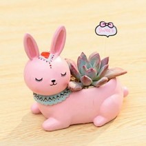 하비스 루고 인테리어 미니 다육이 화분 동물의 숲 파티 토끼, 단품