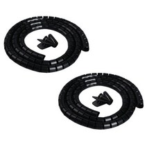 아그노 전선 정리 커버 길이 2미터 * 직경 1cm, 2개, 블랙