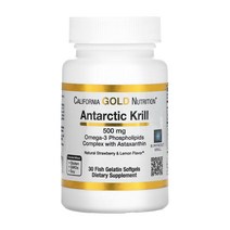 캘리포니아 골드 뉴트리션 남극 크릴 오일 아스타잔틴 함유 500mg 소프트젤 30정, 1개