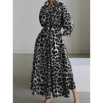 여성 린넨 원피스 롱 스커트 데님 빅싸이즈 비치웨어 정장 여름 여성의 드레스 패션 통근자 단색 복고풍 옷깃 탄성 허리 셔츠 긴 소매 큰 스윙