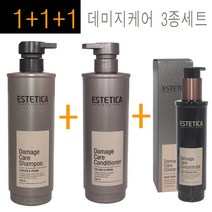 데미지3종세트~ 에스테티카 데미지 케어 컨센트레이트 +샴푸+컨디셔너 1000ml /에센스 오일 손상된 큐티클정돈 약산성 웨이브모 염색모 건성모발용 정품, 1개