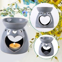 오일버너 아로마오일램프 프래그런스오일에센셜 오일 버너 Tealight 홀더 왁스 녹아 따뜻하게 침실 요가 장, 02 Gray