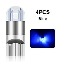 T10 LED 전구 Canbus 5W5 자동차 W5W LED 신호등 12V 6000K 번호판 조명 4014 24SMD 화이트 4 개, Blue