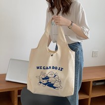 똑딱이 데일리 대학생 여성숄더 장바구니 답례품 캔버스에코백