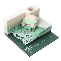 diy 미니어처하우스 소품 장난감 음식 장식미니어처 만들기 세트 Omoshiroi 블록 3D 메모장 큐브 155 시트, 03 Kiyomizu Temple2