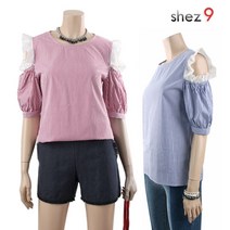 쉬즈넘버나인 폴리 어깨 트임 블라우스