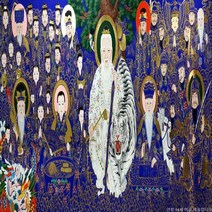 탱화 백호산신종합 신당 불당 종교 큐빅 그림 만들기 비즈 공예 보석십자수 재료 세트, 180x95cm 전체 원형 큐빅