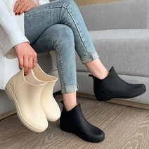 여성 BEST 장마철 여름 발목 레인부츠 첼시 방수 앵클 숏 부츠 여성 레인 부츠 장화 4cm