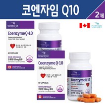 코엔자임 Q10 항산화제 코큐텐 100mg 캡슐 항산화 건강 영양제 남성 여성 활력 보조제 혈압 관리 기능식품 코큐10 코앤자임 큐텐 COQ10, 2통, 코엔자임Q10 60C x 2개월