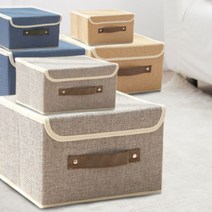 덕수샵 접이식 멀티 공간 박스 속옷 양말 수건 장난감 수납 보관 뚜껑 정리 박스 함, 소형, 네이비