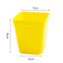 식목일행사 아보카도 대파 상추 키우기 블루베리 코알라 그루트 매직 화분 10 개대 플라스틱 화분 정원 장식 작은 광장 분지 다육 식물학 그물 분지 성장 묘목 홈 오피스 장식, 10개 노란색, 사진으로
