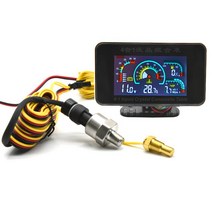 3인 1 LCD 자동차 차량용 디지털 알람 게이지 오일 압력 전압계 수온 측정기 10mm 온도 센서 1/8 NPT, 02 4 in 1 gauge