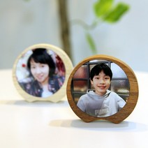 원목 미니액자(달)아크릴 소형 디자인 예쁜 인테리어 웨딩 포토테이블 소품 스탠드 휴대폰 사진 인화 나무 액자, 멀바우