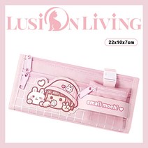 [루시온리빙] 귀여운 캐릭터가 그려진 대용량 펜 파우치 / (사은품 펜 증정), 캐릭터 펜파우치 - 핑크토끼