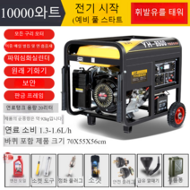 캠핑 가솔린 발전기 저소음 220V 휴대용 소형 차박발전기, 10KW 오토 듀얼 스타트220V