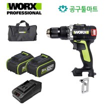 웍스 충전 해머드릴 WU189.4 무선 함마 칼부록 20V 4.0Ah 배터리 2개 세트
