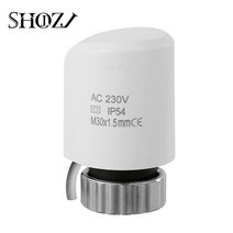 실내 온도 조절기 보일러 바닥 난방 열 24v 230v no nc 전기 액추에이터 밸브 따뜻한 바닥 with manifold valve control open close, 하얀, 24v는 일반적으로 닫힙니다