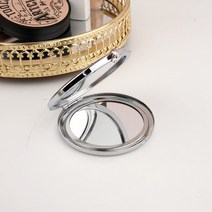 일호장신구 메탈 원형 손거울 접이식 양면거울 확대경 휴대용 거울, 메탈원형손거울(실버)