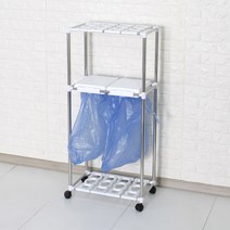 분리수거함 2P 2단 휴지통 재활용 쓰레기통, 화이트