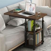 이동식 리프트 책상 침대 옆 테이블 침대 책상 테이블, 브러시드 블랙 오크 95x40CM