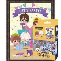 퍼즐피플 샌드박스즈 포켓몬스터 카카오 팬시퍼즐 모음 직소퍼즐, 렛츠파티 샌드박스프렌즈 204피스 액자포함(엔틱실버), 204p