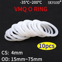 10pcs vmq 흰색 실리콘 o 링 개스킷 cs 4mm 외경 12 95mm 식품 등급 고무 절연 라운드 o 모양 씰 o 링 실리콘 링, 외경 16mm CS 4mm