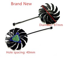 미니가습기 85mm 87mm 컴퓨터 그래픽 카드 Gigabyte GTX 1050 TI 1060 1070 960 RX 470 480 570 580 MINII, 02 Graphics card Fan