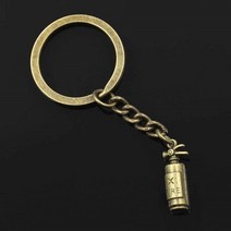 대동소방 소화기 차량용 소화기 새로운 패션 남자 30mm 키 체인 DIY 금속 홀더 빈티지 소화기 소방관 23x6x, 02 bronze