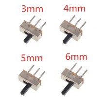 20pcs ss12d00 인터럽터 온-오프 미니 슬라이드 스위치 3pin 1p2t 2 위치 토글 스위치 핸들 길이: 3mm4mm5mm6mm, 핸들 길이 4mm