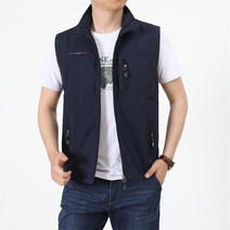남성 캐주얼 조끼 봄 여름 멀티 포켓 전술 대형 M-6XL 남자 하이킹 낚시 민소매 자켓, 02 파란