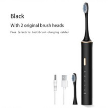 전동 칫솔 신제품 2022 음파 전동 칫솔 ipx7 성인용 타이머 브러시 18 가지 모드 USB 충전기 충전식 교, 03 Black