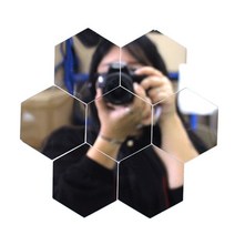 미니 벌집 거울 육각형 아크릴 인테리어 반사경 12P