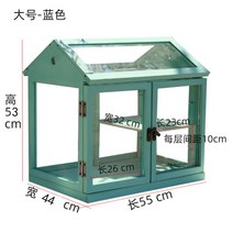 한라목유리꽃방 꽃꽂이꽃 몇 화기동방지꽃식물난방 사랑스럽게 꾸며진 오두막집 원목 유리 미니온실 전원주택 조경 원예 화분 받침대, B