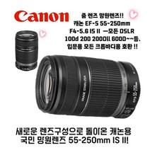 캐논 EF-S 55-250mm F4-5.6 IS II 줌렌즈 헝그리망원렌즈 망원줌렌즈 단품K., 일반MCUV필터, 호환후드