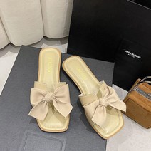키높이 명품스타일 비치웨어 왕골 나비 볼넓은 리본슬리퍼 화이트 발편한 쪼리 뮬