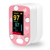 무선 TFT 스크린 어린이 손가락 산소 농도계 혈액 감지 포화도 APP 모니터 클립 충전식, 분홍색