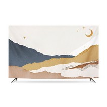 명화 티비 TV 덮개 가리개 인치 종류별 무지개 럭셔리 거실 모니터 먼지 커버 42 55 65 75 액자 풍경 HA11, 48인치 하오웨