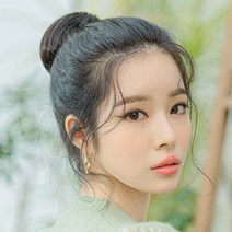 단골탑 여성 인모 올림머리 당고머리 베이직 미니 형상기억인모 부분가발 여자가발 여성가발, 다크블랙, 1개