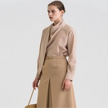킨더살몬 Draped Scarf Blouse Cinnamon