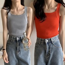 니유컴퍼니 데일리 코디템 골지 이너티 스퀘어넥 민소매 니트티 여름부터 겨울 자켓안에 예쁜 정장 꾸안꾸템