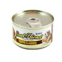 Q 강아지 치킨 소고기 저지방 사료 캔 3P 퍼피사료 영양사료 영양간식, 1개