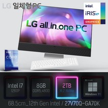 LG 일체형PC(12세대) 27V70Q-GA70K [이벤트 한컴오피스 증정], 27V70Q-GA70K 램8GB + SSD2TB