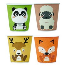 귀여운 동물 캐릭터 종이컵 일회용컵 자판기컵 100개입, 100개