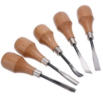 우드카빙키트 입문자 나무 조각칼 세트 공방 목공 수공예 5pcs 선반 나무 조각 끌 초보자 끌 칼 가우징 도구 diy 나무 점토 왁스 가죽 수제 조각 절단